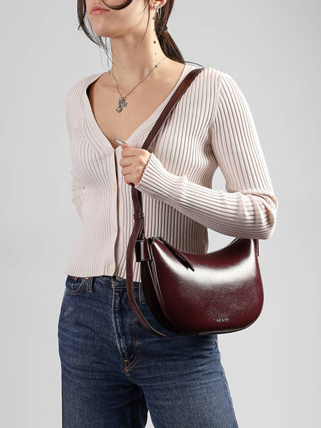 Sac Bandoulière Lune Cuir Nat et nin Rouge vintage LUNE vue secondaire 1