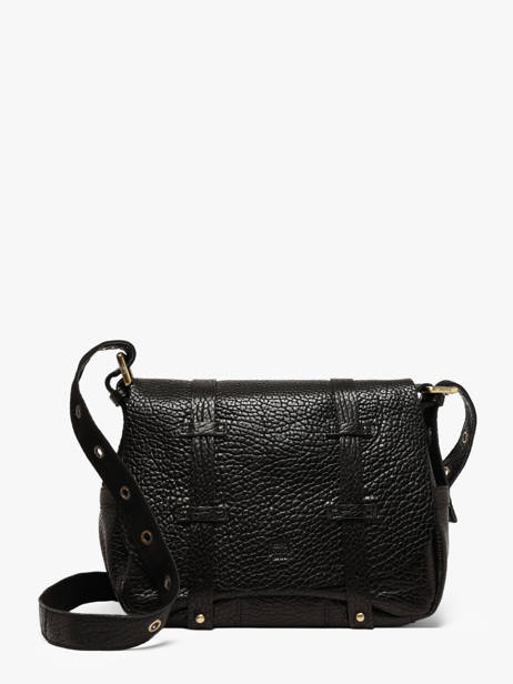 Sac Bandoulière Vintage Cuir Mila louise Noir vintage 3917E1