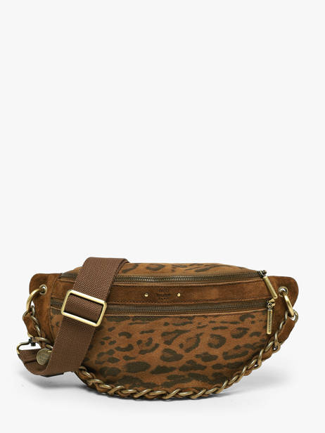 Sac Banane Cuir Mila louise Marron vintage 23689PA1