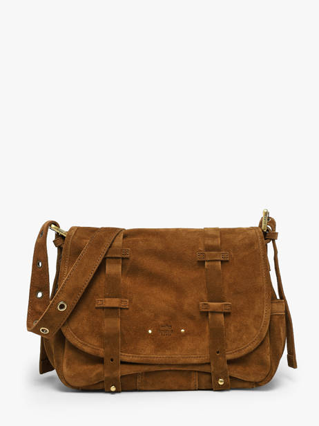 Sac Bandoulière Vintage Cuir Mila louise Marron vintage 3917V