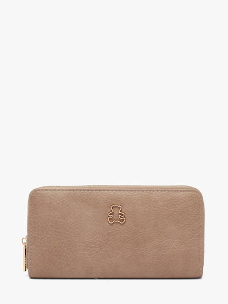 Portefeuille Lulu castagnette Beige zip CHRYSA52