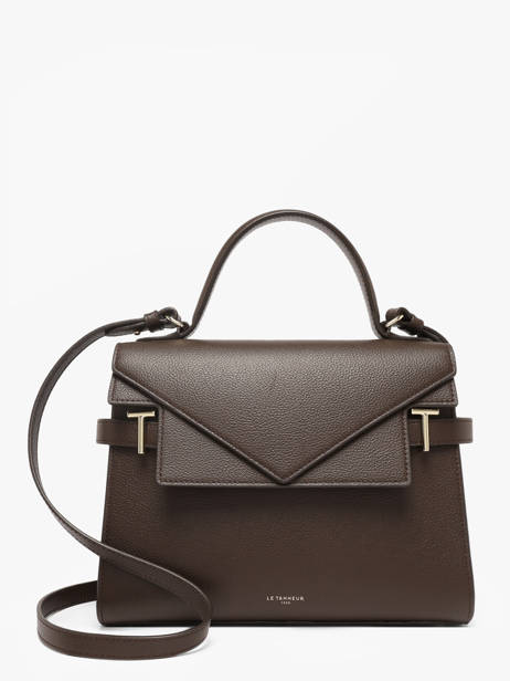 Medium Grained Leather Emilie Shoulder Bag Le tanneur Brown emily TEMI1014