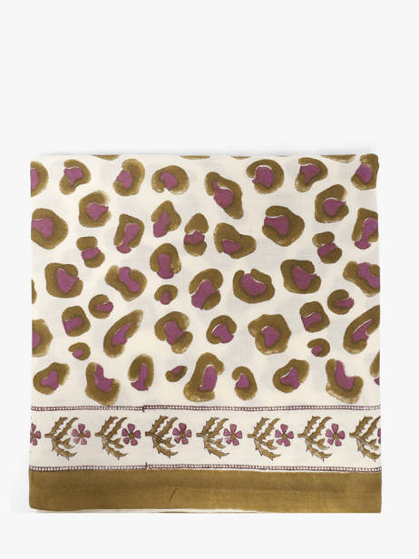 Scarf Léopard 100x100 Byzantine White foulard LEO other view 1