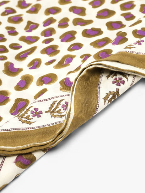 Scarf Léopard 100x100 Byzantine White foulard LEO other view 2