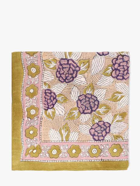 Grand Foulard Pénélope 100 X 100 Byzantine Jaune foulard PEN vue secondaire 1