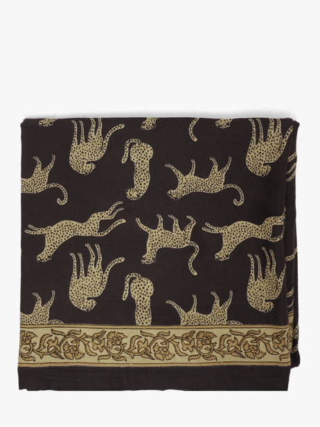 Scarf Fauve 100x100 Byzantine Black foulard FAU other view 1