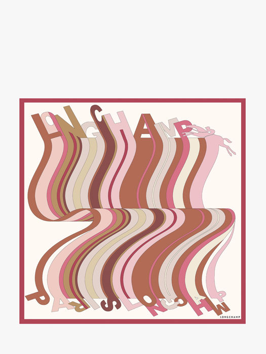 Longchamp Soie gots Scarf Pink
