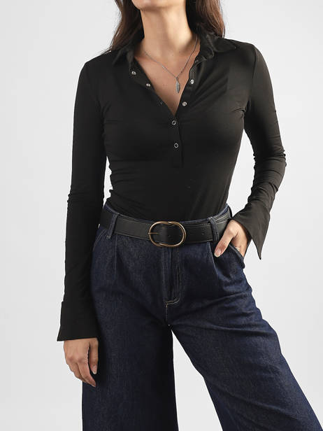 Ceinture Femme Cuir Pieces Noir laura 17125486 vue secondaire 1