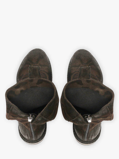 Boots Biker In Leather Metisse Brown women MA05 other view 3