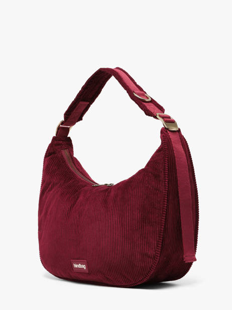 Sac Porté épaule Bianca Velours Côtelé Hindbag Rouge velours V vue secondaire 1
