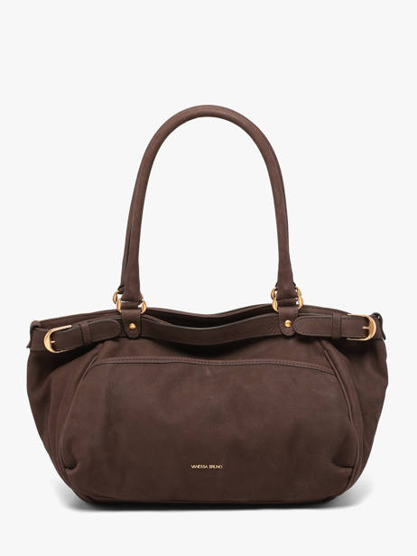 Large Leather Lune Shoulder Bag Nubuck Leather Vanessa bruno Brown lune 3V40921