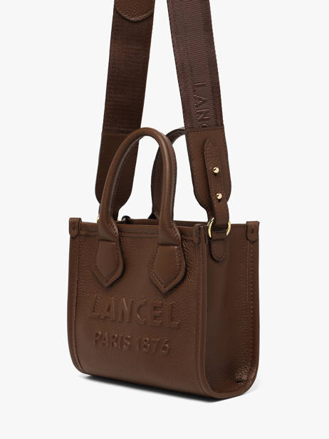 Leather Mini Jour Crossbody Bag Lancel Brown jour A14078 other view 1
