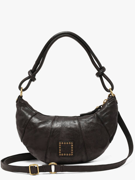 Shoulder Bag Kura Leather Campomaggi Black kura 45570ND other view 5