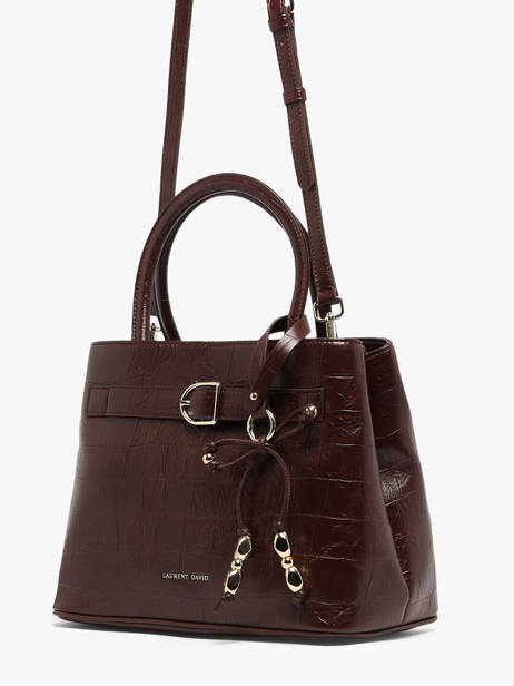 Top Handle Bag Lauren With Croc Effect Laurent david Red ld bags 119 other view 1