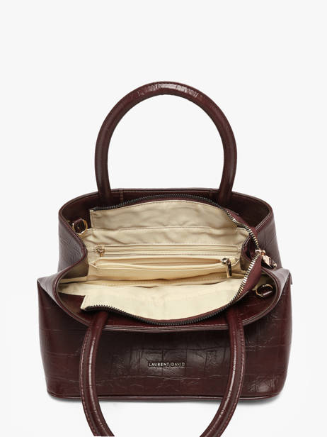 Top Handle Bag Lauren With Croc Effect Laurent david Red ld bags 119 other view 2