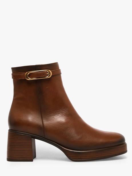 Bottines à Talon En Cuir Dorking Marron women SK