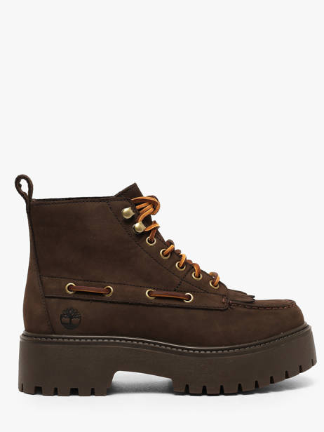 Boots Plateforme En Cuir Timberland Marron women 27YZW071