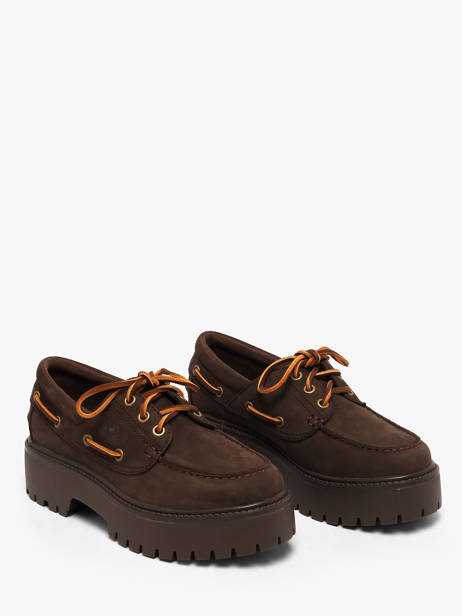 Chaussures Bateau Plateforme En Cuir Timberland Marron women 2GVFW071 vue secondaire 1
