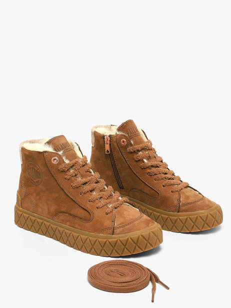 Sneakers Montante En Cuir Palladium Marron women 94951291 vue secondaire 1