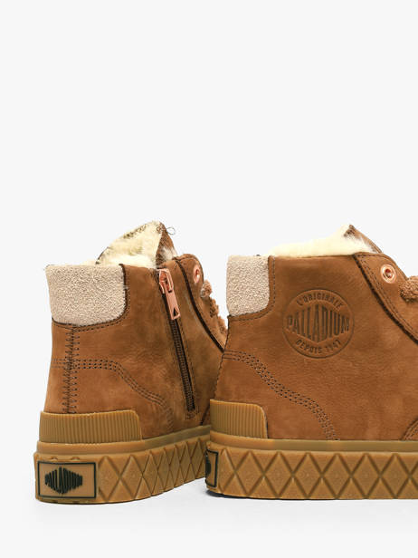 Sneakers Montante En Cuir Palladium Marron women 94951291 vue secondaire 2