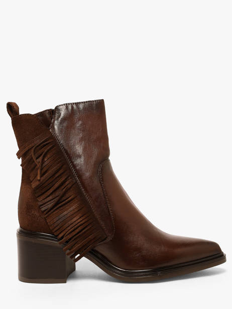 Bottines à Talon En Cuir Mjus Marron women L39218