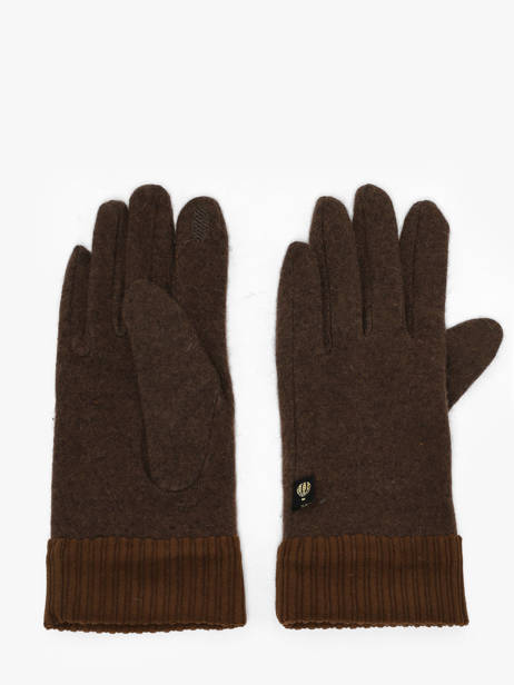 Gloves With Corduroy Trimming Le voyage en panier Brown accessoires AHG001