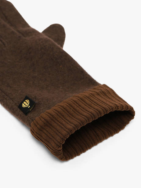 Gloves With Corduroy Trimming Le voyage en panier Brown accessoires AHG001 other view 1