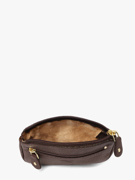 Leather Caviar Coin Purse Crinkles Brown caviar 14036 other view 1