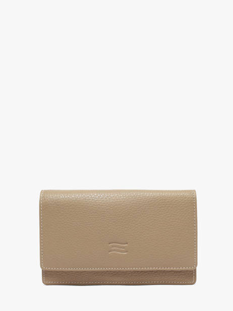 Leather Caviar Wallet Crinkles Beige caviar 14001