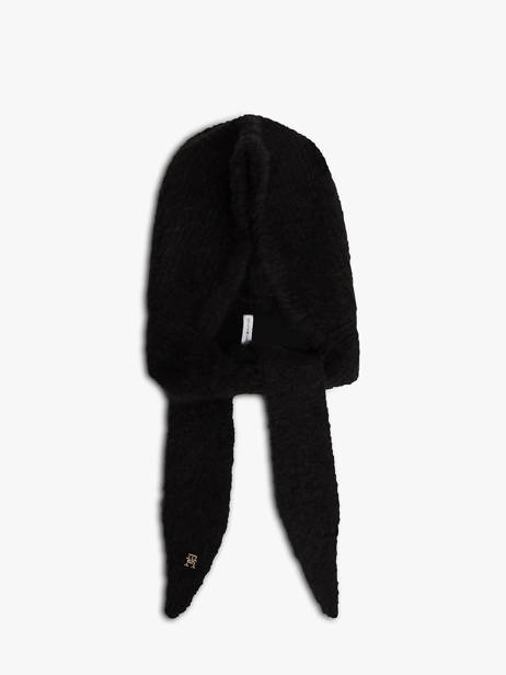 Knitted Hood With Monogram Logo Tommy hilfiger Black elevated chic AW19292