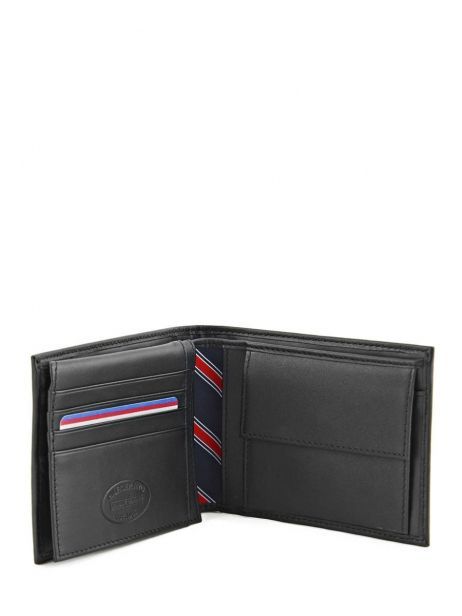 Portefeuille Cuir Tommy hilfiger Noir eton AM00652 vue secondaire 4