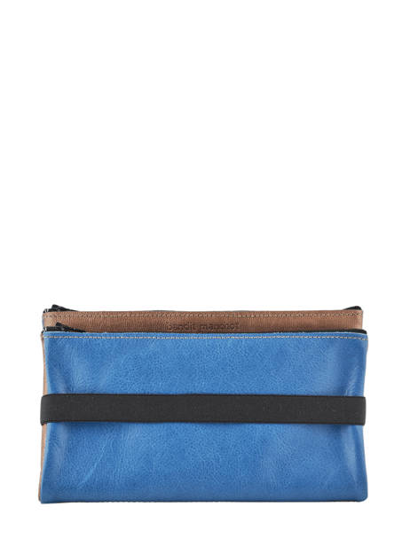 Porte-monnaie à élastique Cuir Etrier Bleu bandit manchot f EBM121