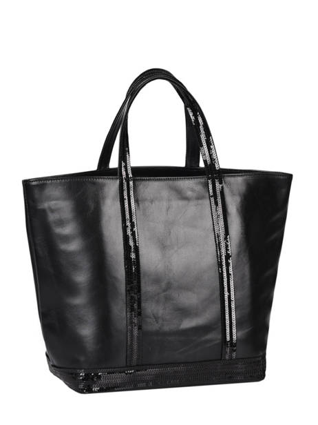 Le Cabas Moyen Cuir Paillettes Vanessa bruno Noir cabas cuir 2V40413 vue secondaire 4