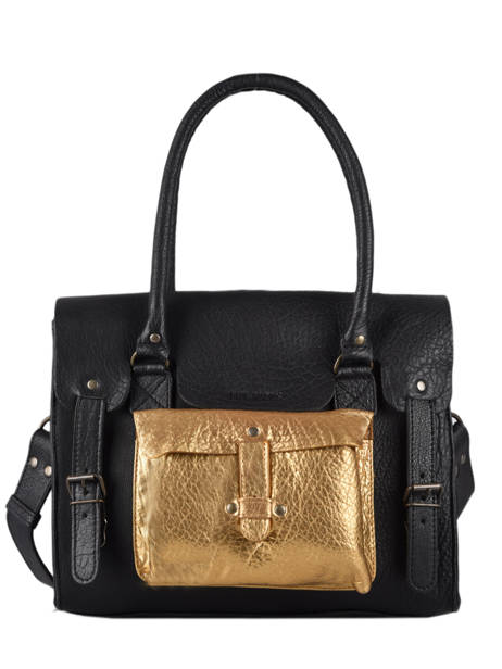 Sac Lerive Gauche M  Cuir Paul marius Noir dore RIVGMDOR