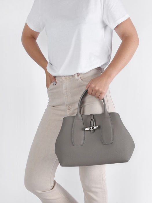 Longchamp Roseau Sacs porté main Gris