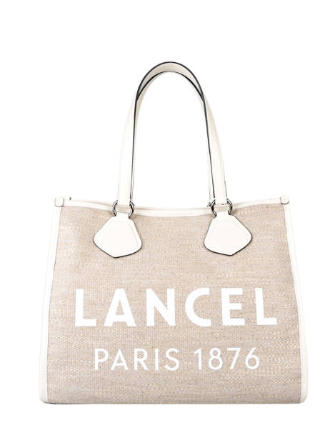 Sac Cabas D'été Toile De Jute Et Cuir Lancel cabas d'ete A10749