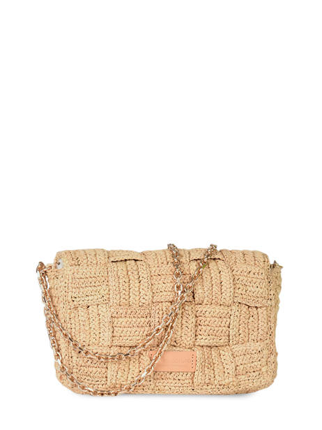 Sac Bandoulière Moon Damier Raphia Vanessa bruno Beige moon raphia 68V40533 vue secondaire 4