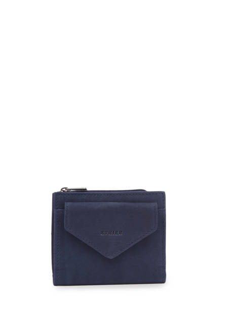 Porte-monnaie Etincelle Nubuck Cuir Etrier Bleu etincelle nubuck EETN810