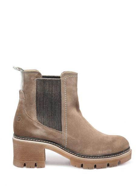 Chelsea Boots à Talon En Cuir Tamaris Beige women 29