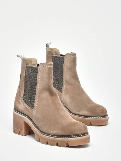 Chelsea Boots à Talon En Cuir Tamaris Beige women 29 vue secondaire 3