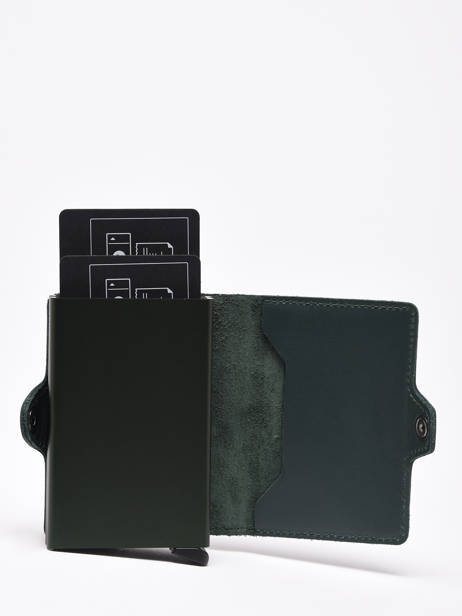 Porte-cartes Twin Original 2 Compartiments Cuir Secrid Vert original TO vue secondaire 1