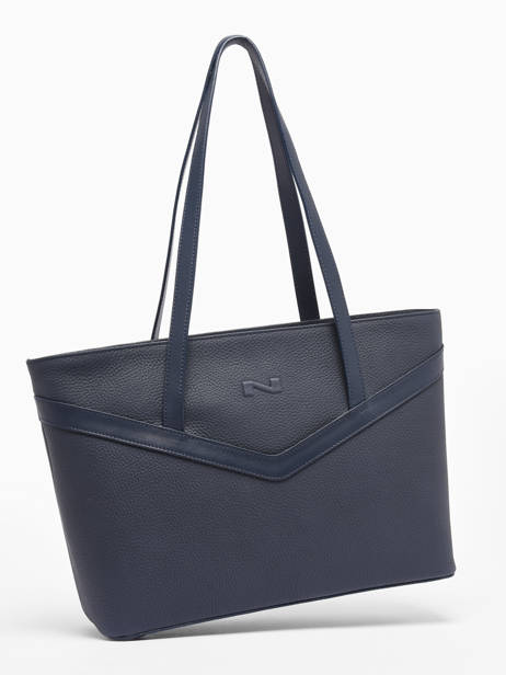 Sac Shopping Jelly Cuir Nathan baume Bleu ines 2 vue secondaire 2