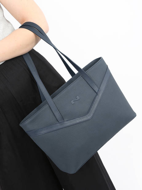 Sac Shopping Jelly Cuir Nathan baume Bleu ines 2 vue secondaire 1