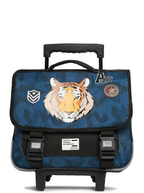 2-compartment Wheeled Satchel Skooter Blue cool claws 2451