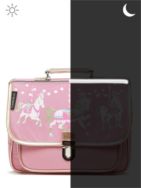 Cartable 1 Compartiment Caramel et cie Rose boheme FI vue secondaire 5